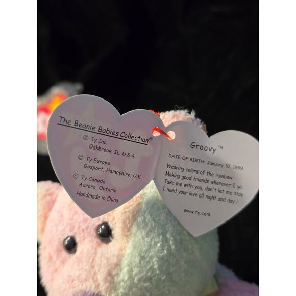 Ty beanie Baby Set of 3 Curley, Groovy, and Wallace EUC - Picture 14 of 16